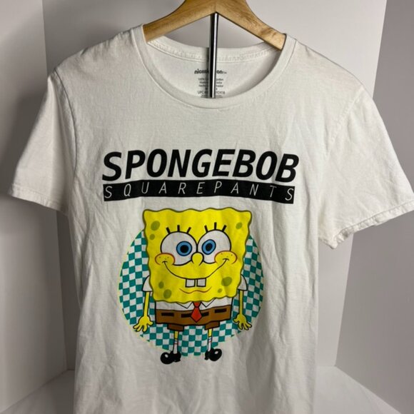 Nikelodeon SpongeBob SquarePants White Short Sleeve Tshirt Adult Medium - Picture 4 of 5